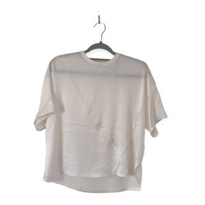 Vince women’s boxy cream colored silk drop shoulder top size XS